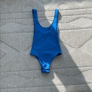 Blue women’s bodysuit low back